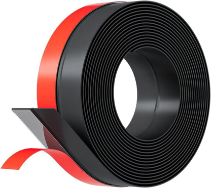 Door Weather Stripping, Silicone Door Seal Strip Sealing Tape, Door Draft Stopper Adhesive Seal Tape for Doors Windows &Shower Glass Door Gaps (Thickness Upgrade)