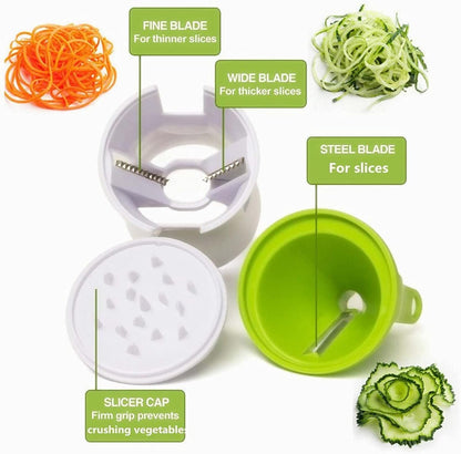 Vegetable Spiralizer, Spiral Veggle Slicer, Handheld | Zucchini Noodle Maker, Spiral Vegetable Cutter, For Zucchini, Squash, Cucumbers, Carrots, Veggie Spaghetti Pasta Noodles