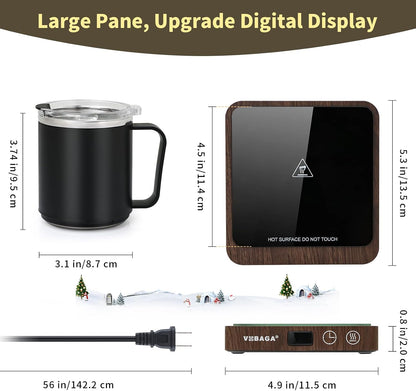 VOBAGA Mug Warmer, Coffee Cup Warmer for Desk with 5 Temp Settings & 2-12H Timer, Smart Candle Warmer & Coffee Warmer with Display for Fastest Heating Coffee, Cocoa, Ideal Coffee Gifts(No Cup)