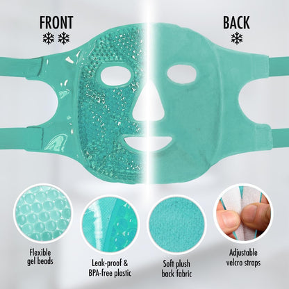 Perfect Remedy Face Ice Pack, Reusable Hot & Cold Ice Face Mask, Gel Compress for Helping with Puffy Eyes and aiding in Conditions of Swelling, Facial Spa Cooling Mask for Women and Men (Blue)