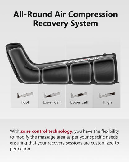 CINCOM Cordless Leg Recovery Compression System, Large | with Dynamic Compression Massage Technology - 3 Different Sizes for Everyone