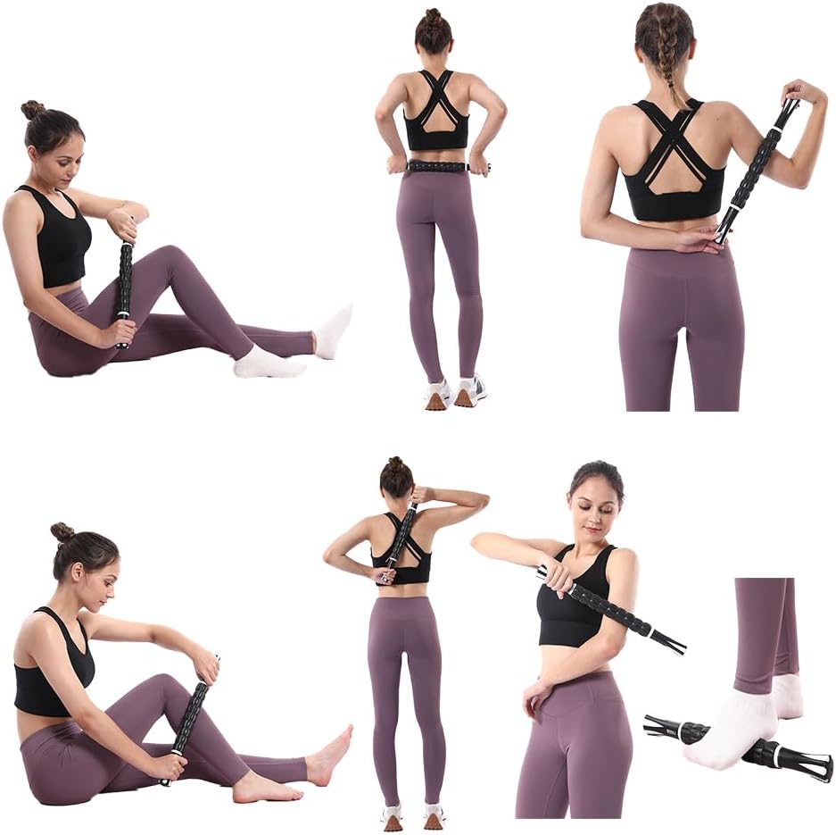 Wooden Cellulite Massage Roller for Legs and Thighs - Handheld Fascia Blaster Tool for Muscle Relief, Lymphatic Drainage & Body Sculpting - Anti Cellulite Massager for Women and Men (12 Wheel)