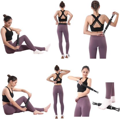 Wooden Cellulite Massage Roller for Legs and Thighs - Handheld Fascia Blaster Tool for Muscle Relief, Lymphatic Drainage & Body Sculpting - Anti Cellulite Massager for Women and Men (12 Wheel)