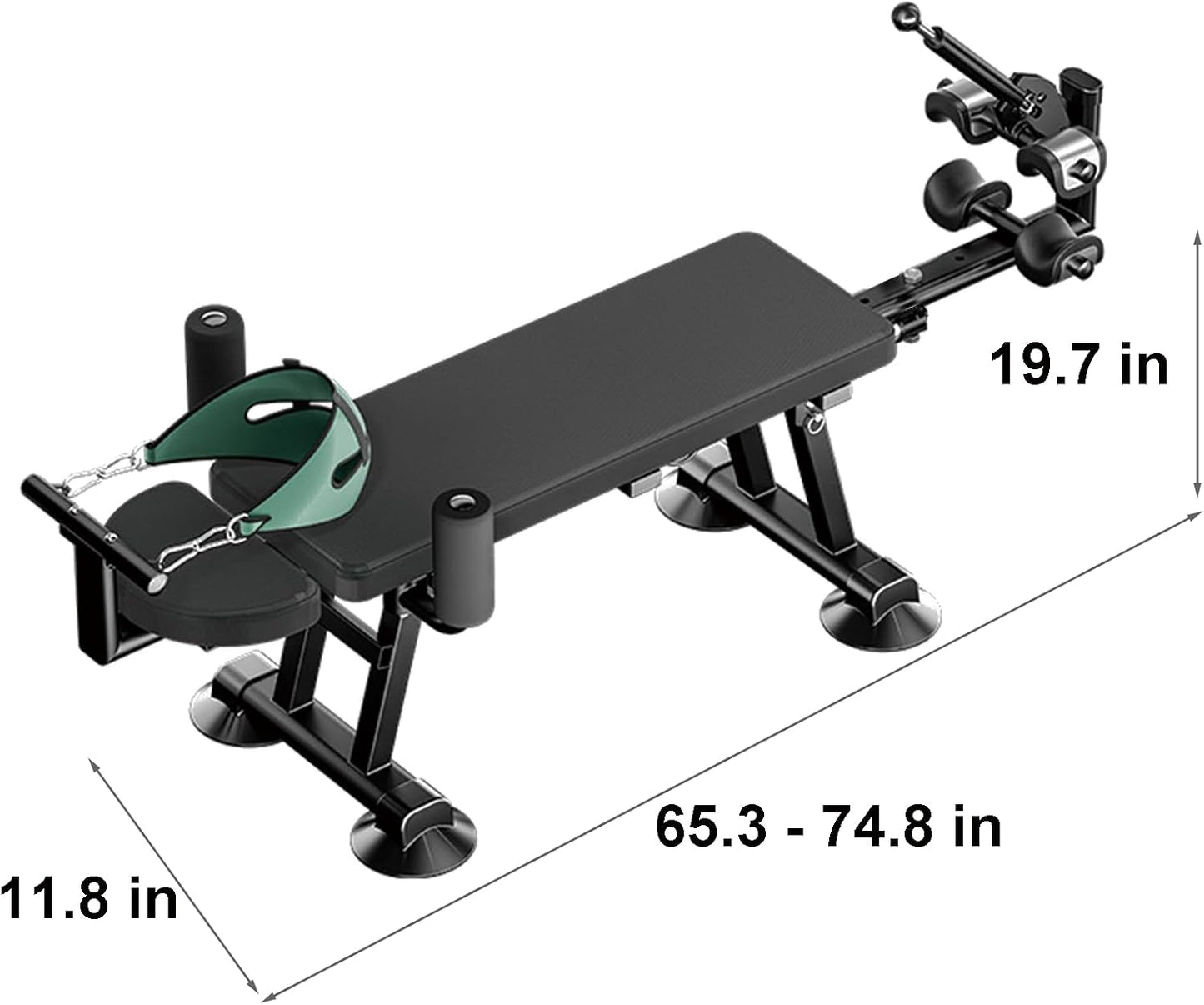 Alternative Inversion Traction Table, Back Stretcher Traction Table for Spine Stretching, Full Body Traction Machine Bed for Home (Black, Electric Large)