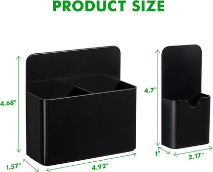 2 Pack Magnetic Pen Holder Cup for Whiteboard, Classroom Supplies | Plastic Magnetic Dry Erase Marker Holder for Refrigerator Fridge, Pencil Cup for School, Locker Accessories Organizer-White