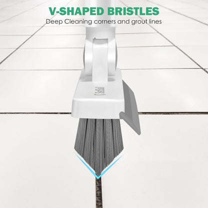 SetSail Floor Scrub Brush with 51-Inch Long Adjustable Handle 2 in 1 Scrape Brush Stiff Bristle Floor Scrubber for Cleaning Shower Bathroom Garage Kitchen Wall Deck Tub Tile | 2 in 1 Scrape Brush Stiff Bristle Floor Scrubber for Cleaning Shower Bathroom
