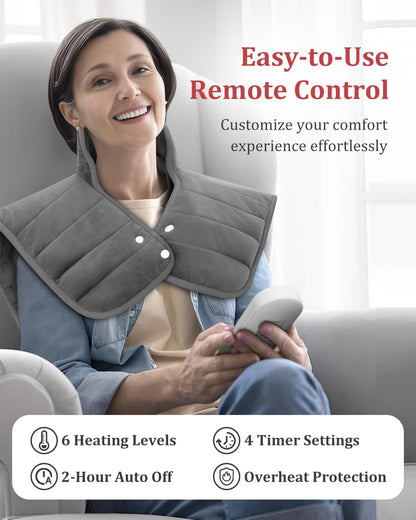 Heating Pad for Neck and Shoulders and Back, 2.7lb Weighted Heated Pads