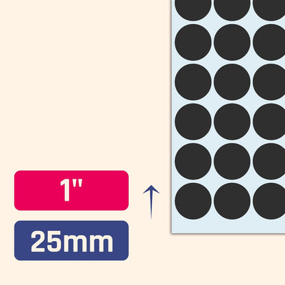 1" Round Colored Dot Stickers Labels - 6 Colors