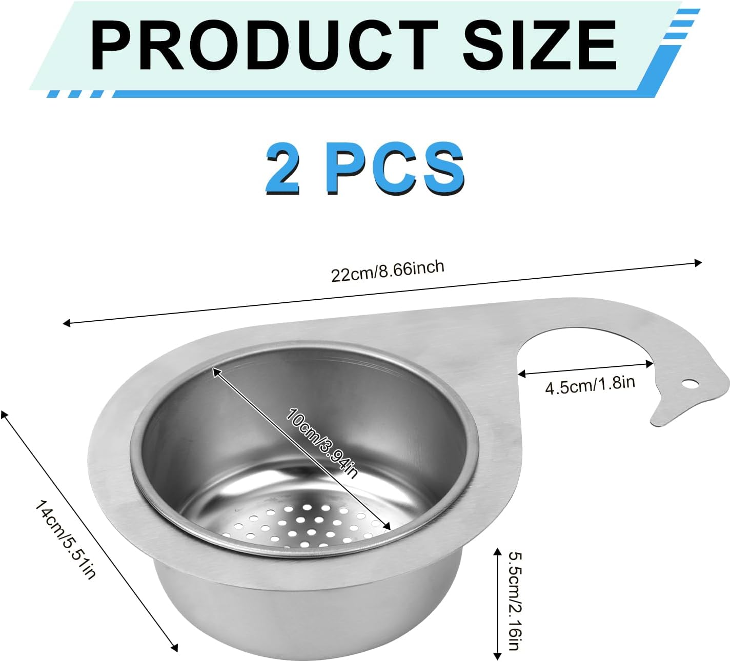 2pcs Swan-Shaped Drain Basket, Stainless Steel Sink Strainer Catcher Multi-Functional Quick Drain Kitchen Filter for Fruits Vegetables, Faucet Hanging (Small)