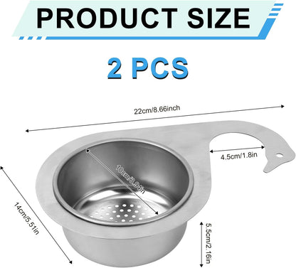 2pcs Swan-Shaped Drain Basket, Stainless Steel Sink Strainer Catcher Multi-Functional Quick Drain Kitchen Filter for Fruits Vegetables, Faucet Hanging (Small)