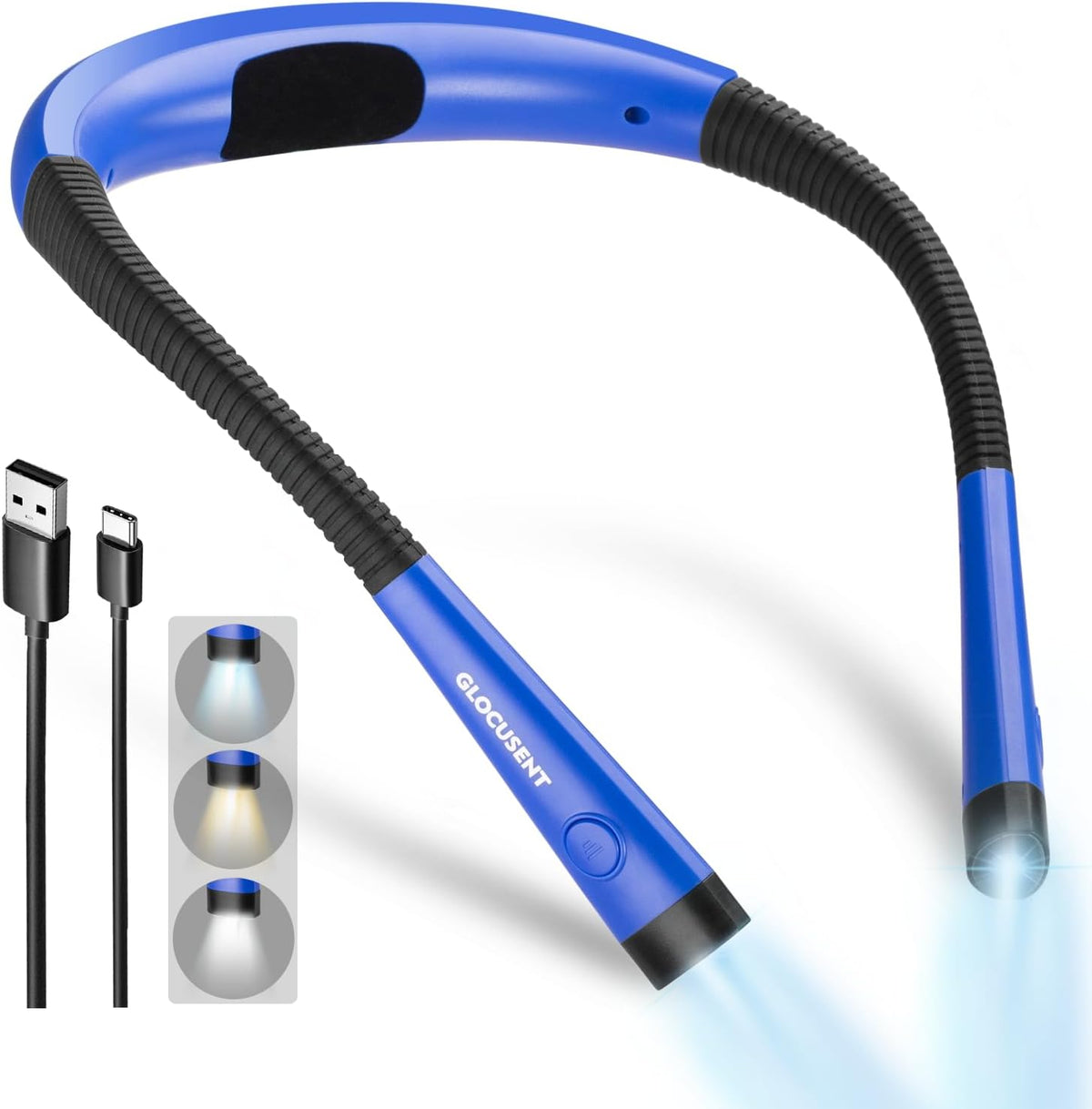 Glocusent Upgraded LED Neck Reading Light, Book Light for Reading in Bed