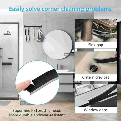 Crevice Cleaning Brushes (White) Deep Clean Set for Kitchen, Appliances, Grout, and Narrow Spaces - Small Detail Scrub Brush for Tile