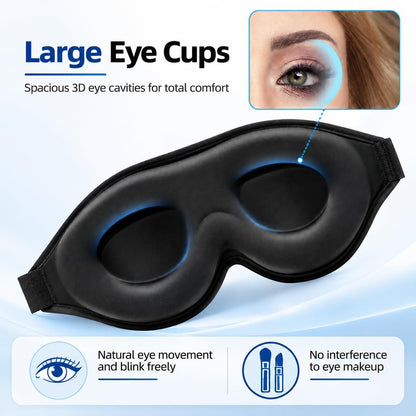 ALASKA BEAR Memory Foam Sleep Mask, Contoured Eye Cups for Women Men, Blue
