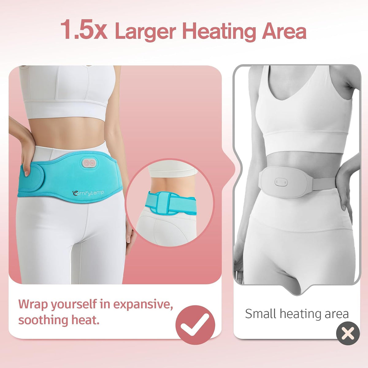 Comfytemp Portable Belly and Back Heating Pad for Period Menstrual Cordless