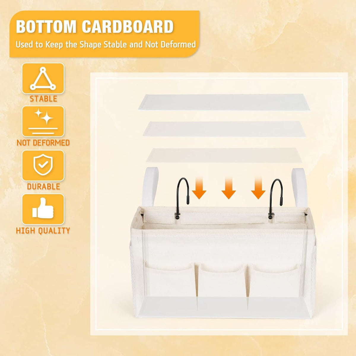 Lilithye Bedside Caddy, Bedside Storage Bag Hanging Organizer for Bunk Bed