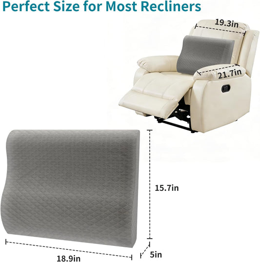 Lumbar Support Pillow for Recliner - Backrest for relieving lower back pain | Couch Cushion with Gel Memory Foam & High-density Foam, for Sofa, Accent Chair & Armchair, adjustable straps & washable cover