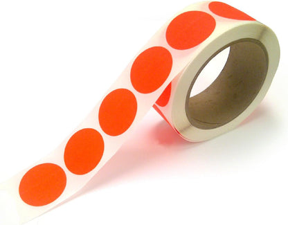 Blank Color Coding Stickers, Writable Surface â€“ 500 Permanent Labels per Roll (Yellow Fluorescent, 1.5" Circle)
