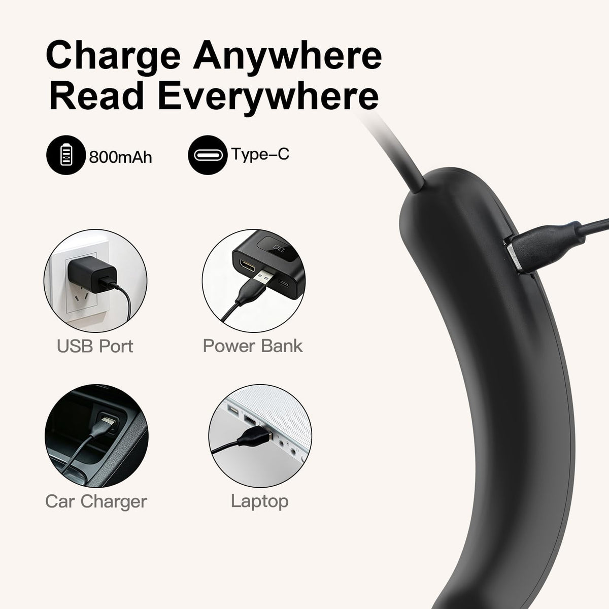 Ultra-Lightweight Neck Reading Light with 660nm Red Light for Night Reading