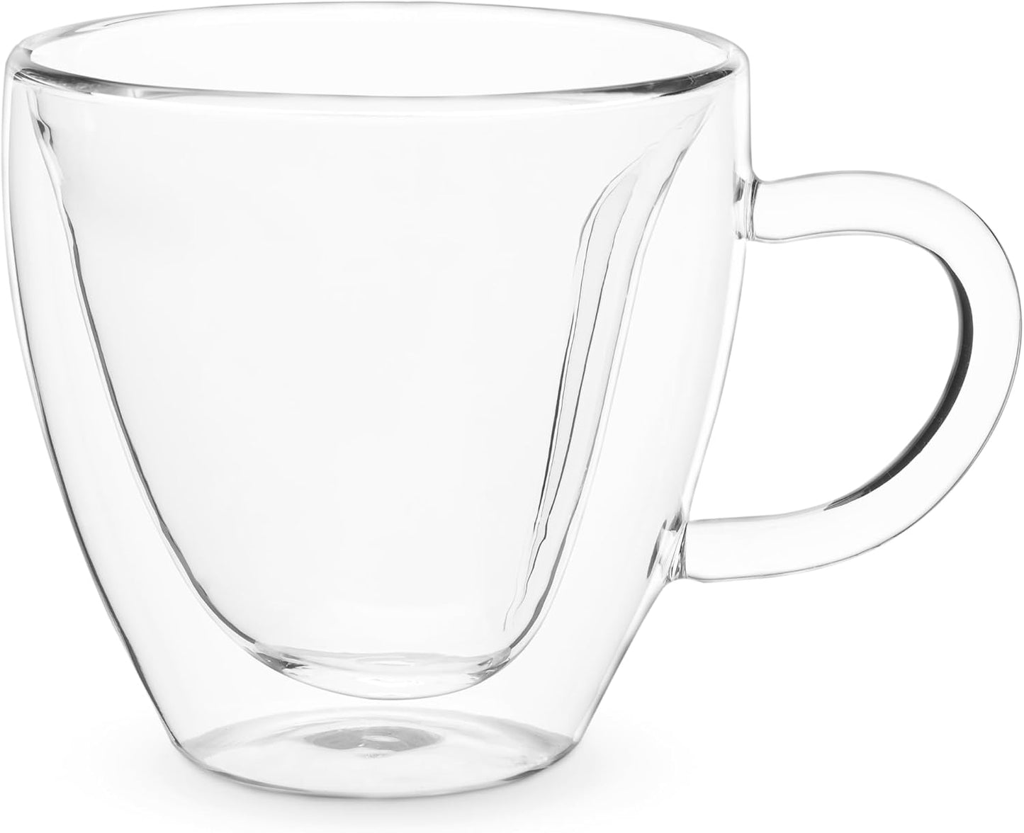 Pinky Up Blake Tea Infuser Mug with Lid, Glass Cups for Loose Leaf or Flowering Teas, Travel Mugs, Home Office, Picnic, Camping, 12 oz Set of 1, Clear