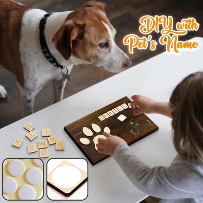 Dog Leash Holder Wall Mount, Pet Harness Hanger with Scrabble Letters, Dog Collar Organizer for Entryway, Memorial Cat Leash Holder for Wall, Pet Loss Gifts, Keepsake, Home Decor PF212-NAT