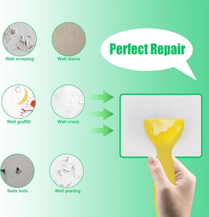 Drywall Repair Kit, 2 Pack Spackle Wall Repair Patch Kit with Scraper, Wall Mending Agent Large Hole Drywall Patch, Easy to Fill Holes in Home Wall and Quick Repair Crack, Plaster Wall Repair