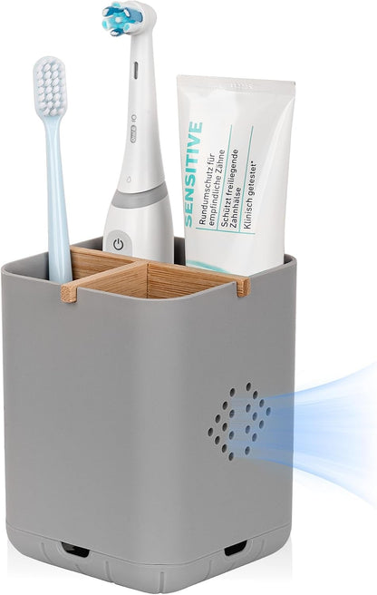 Toothbrush Holders for Bathrooms, Electric Toothbrush Holder, White | Toothbrush and Toothpaste Organizer for Bathroom Countertop, 3 Slot Vanity Storage