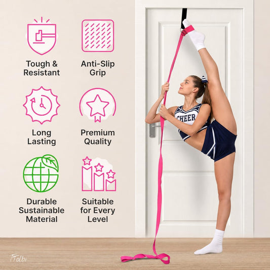 Leg Stretcher Strap with Door Anchor and Resistance Band, Splits Trainer