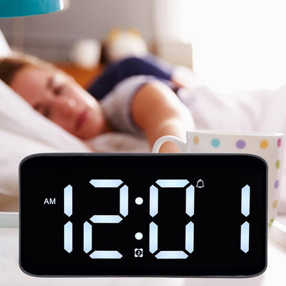 LoudVibrating Alarm Clock for Heavy Sleepers, Alarm Clock with Bed Shaker, Large LED Digital Display Alarm with Corded Vibrator for Hearing Impaired Deaf Teens Adults