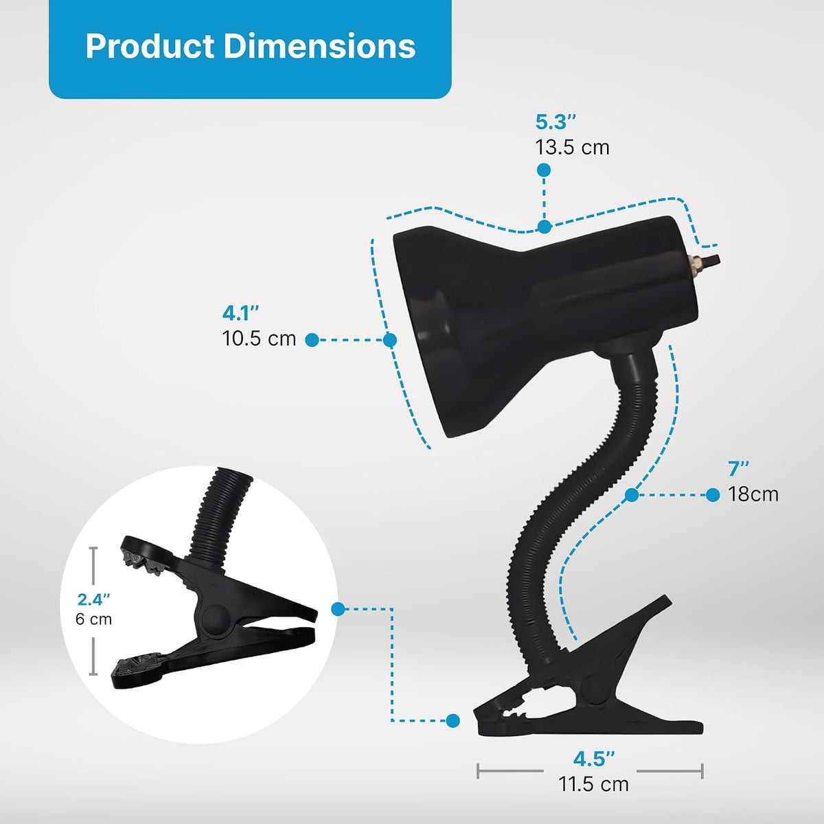 Xtricity LED Clip on Desk Lamp with 360° Flexible Gooseneck, White Finish