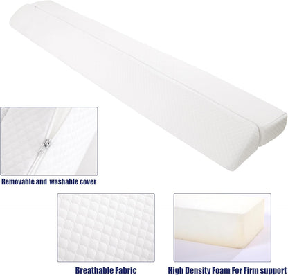 HOMBYS Wedge Pillow Headboard for Bed Gap,Foldable Bed Wedge Gap Filler King Size,Matterss Gap Filler,Multi Functional Bed Crack Pillow, Fill The Gap (0-7") Between Your Headboard and Mattress,White