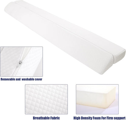 HOMBYS Wedge Pillow Headboard for Bed Gap,Foldable Bed Wedge Gap Filler Queen Size,Matterss Gap Filler,Multi Functional Bed Crack Pillow, Fill The Gap (0-7") Between Your Headboard and Mattress,White