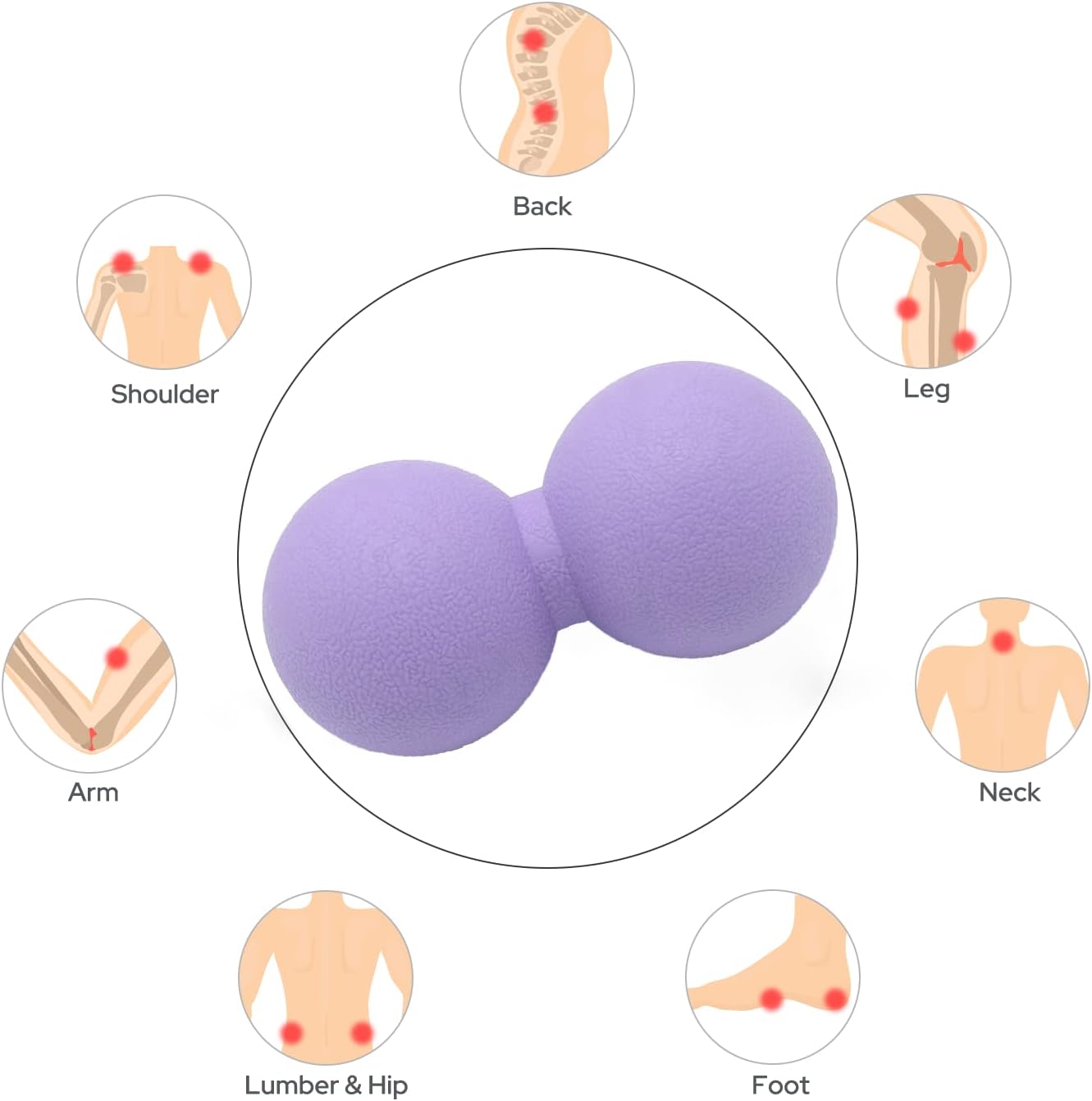 Hard Peanut Massage Ball, Double Lacrosse Massage Ball. Deep Tissue Massage Roller Mobility Ball for Physical Therapy Myofascial Release Muscle Relaxer Acupoint Massage (Blue) | Mobility Massager Tool for Deep Tissue Physical Therapy Myofascial Release