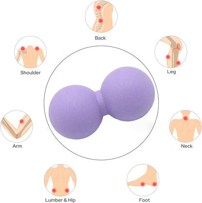 Hard Peanut Massage Ball, Double Lacrosse Massage Ball. Deep Tissue Massage Roller Mobility Ball for Physical Therapy Myofascial Release Muscle Relaxer Acupoint Massage (Blue) | Mobility Massager Tool for Deep Tissue Physical Therapy Myofascial Release