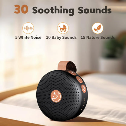 Portable Sound Machine Mini White Noise Machine Baby Shushing Brown Noise Machine with 30 Soothing Sounds for Kids Adults Dogs Auto-Off Timer 32 Volume Levels Sleep Machine for Home Office Privacy