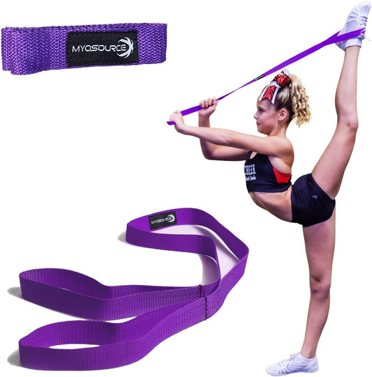 Myosource Kinetic Bands Cheerleading Flexibility Stunt Strap - Improve Stretching and Stunts for Cheer Dance Gymnastics & Physical Therapy – Stocking Stuffers Present for Kids Girls Adults - 12 Colors