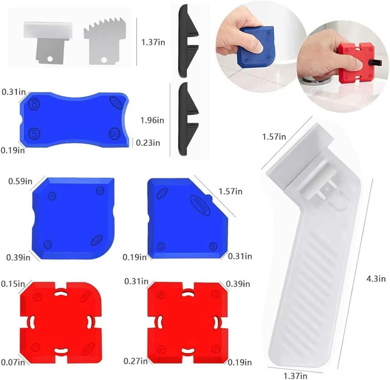 Caulking Tool Kit with Caulk Remover & Putty Knife Scraper | Multifunctional Caulking Tool Set with Caulk Remover, Professional Putty Knife Scraper for Smooth, Clean Sealant Joint