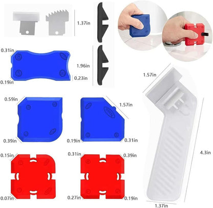 Caulking Tool Kit with Caulk Remover & Putty Knife Scraper | Multifunctional Caulking Tool Set with Caulk Remover, Professional Putty Knife Scraper for Smooth, Clean Sealant Joint