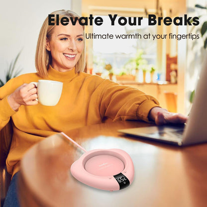 Coffee Mug Warmer for Desk, Cup Warmer with Auto Shut Off, Mug Warmer Plate for Coffee, Milk, Tea, Beverage - Mug Heater for Travel, Home and Office (Green)