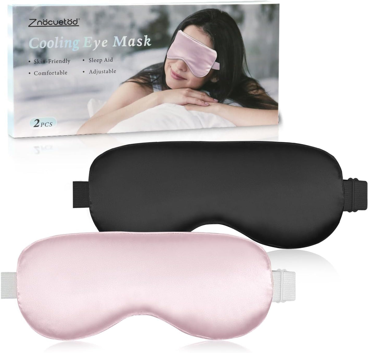 Cooling Eye Mask for Sleeping Migraine Headache Relief Mask Gel Cold Compress Eye Face Ice Pack for Eyestrain Dark Circles and Puffiness Relaxation Gifts for Women Men Silk Reusable-2 Pack