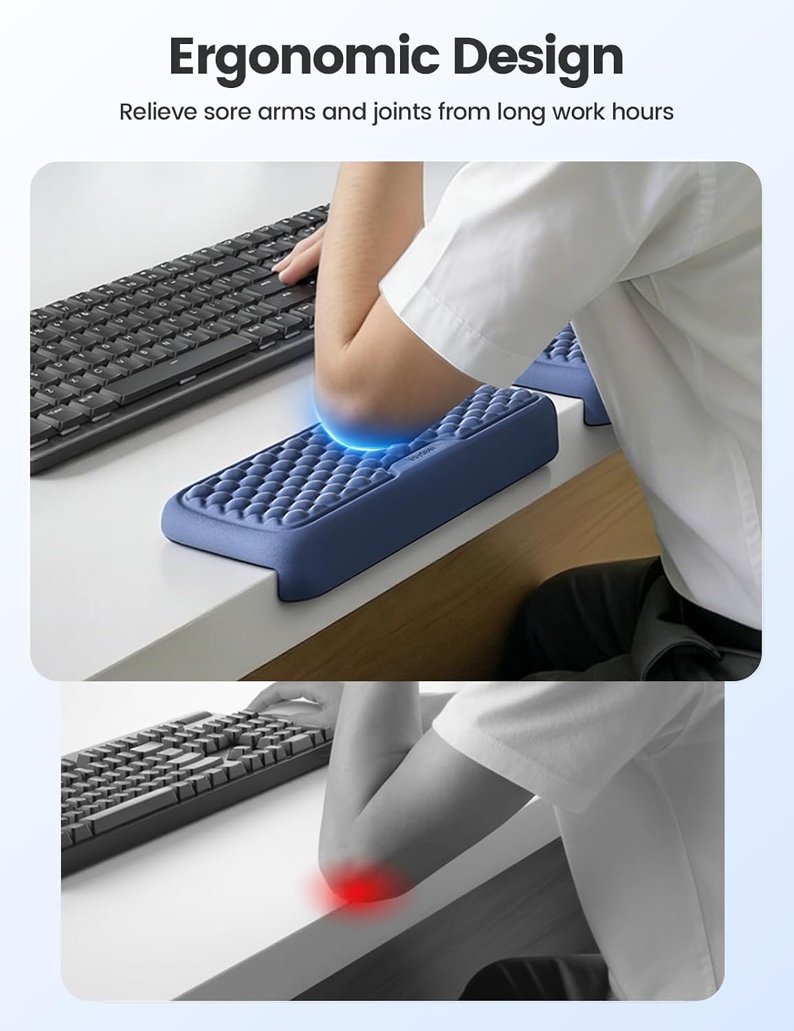 Vaydeer 2Pcs Elbow Rest Pad, L-Shaped Wrist Rest, Desk Edge Cushion