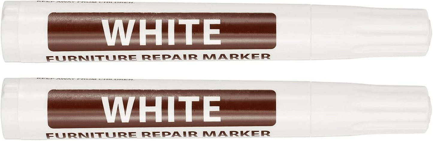 PATIKIL 2Pcs Furniture Markers Touch Up, Furniture Repair Kit Wood Markers for Scratches Wood Floor Holes Tables, White