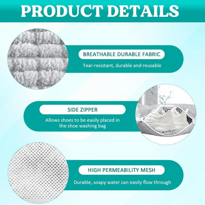 Shoe Washing Machine Bag 2 Pack, Laundry Shoe Bag for Washer and Dryer | 360°Deep Clean Durable Shoes, Reusable Shoe Cleaner Bags, Sneaker Washing Machine Bag, Yellow