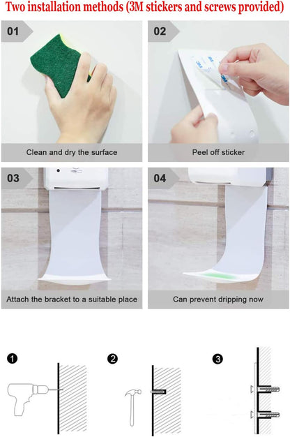 2pcs Drip Tray for Automatic Soap Dispenser or Hand Sanitizer Dispenser | Prevents slippery floors & stains. Ideal laundry detergent catcher or sanitizer drip tray for home, office, or hospital.
