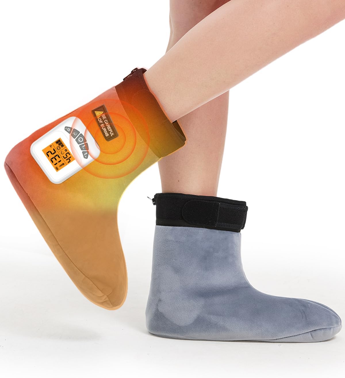 Cordless Foot Warmer with Heat and Massage - Rechargeable Heating Pad for Feet, 3 Temp & Vibration Levels, 60 Min Timer for Plantar Fasciitis, Ankle Pain, Cold Feet at Home, Office, Sleeping