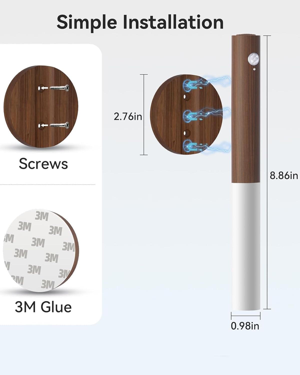 iThird Motion Sensor Light Indoor, 2200mAh Rechargeable Wall Sconce