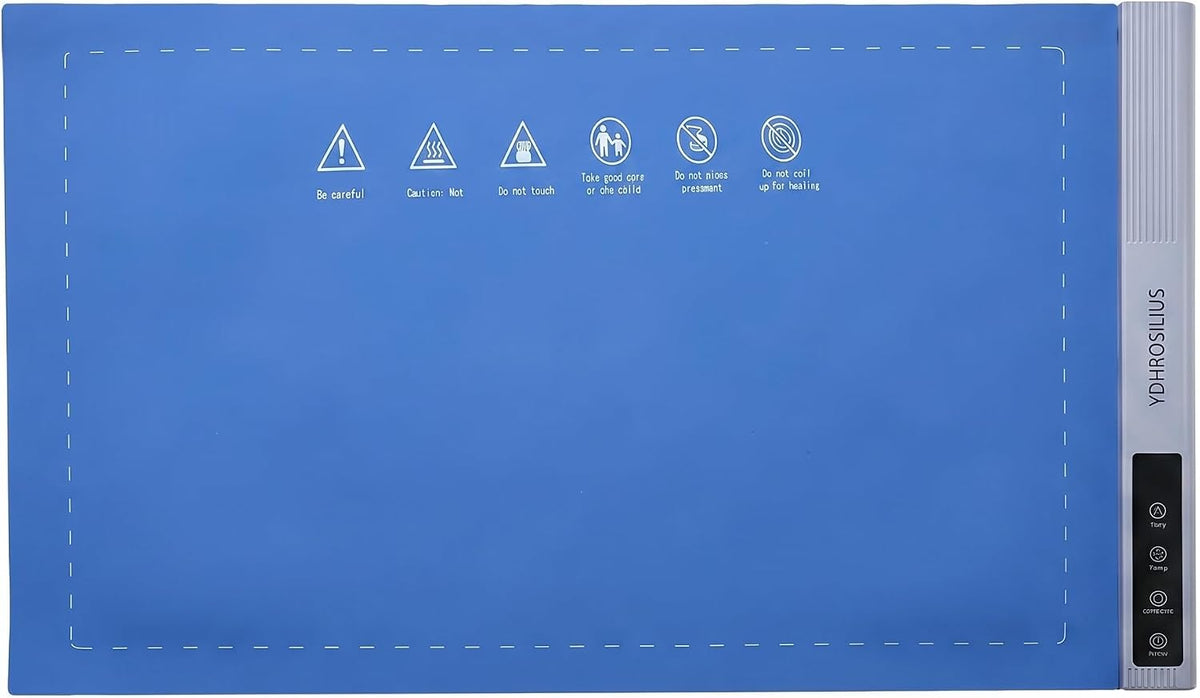 Warming Mat for Food,Food Warming Mat,1 Pack Electric Food Warmer Mat with Graphene Heating Tech, 3 Temperature Settings & 15 Timer Modes, Child Safety Lock, Silicone Heating Pad for Buffets Party