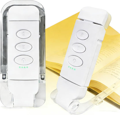 USB Rechargeable Book Light, Portable Clip-on LED Reading Light, Reading Lights for Books in Bed with 3 Amber Colors & 5 Brightness Dimmable, Compact & Long Lasting, Perfect for Book Lovers (Green)