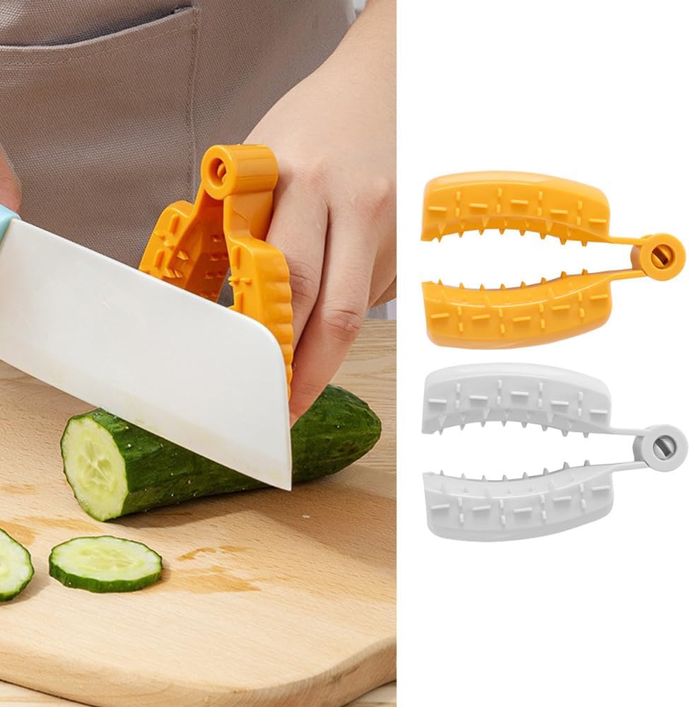 2 Pack Finger Guards Knuckle Protector Non-Slip Clips Handle Grip Safety Hand Guard for Mandoline Slicers Cheese Grater Handheld Chopping Grating Cutting Slicing Fruits Vegetables Veggies