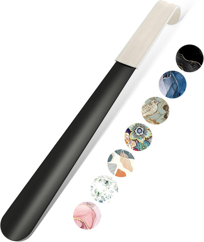 16.5 Inch Long Handle Shoe Horn for Seniors Men Women Kids, Metal Shoe Horns for Boots