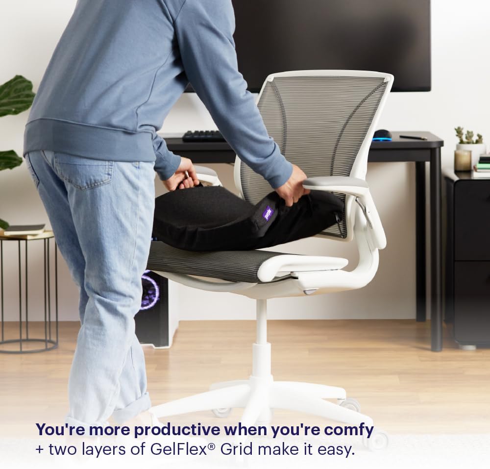 Purple Back Cushion, Lumbar Support Pillow for Office Chair, Car Seat